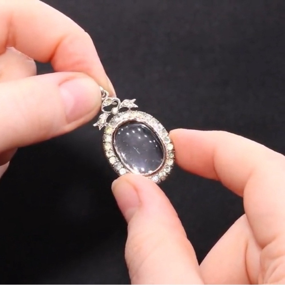 Antique Victorian Crystal, Rose Gold, Silver and Paste Locket